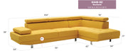 Glory Furniture Riveredge Yellow Fabric Sectional