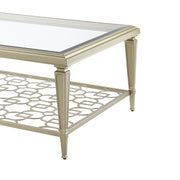 Acme Furniture Zaba Champagne 3pc Rectangle Coffee Table Set