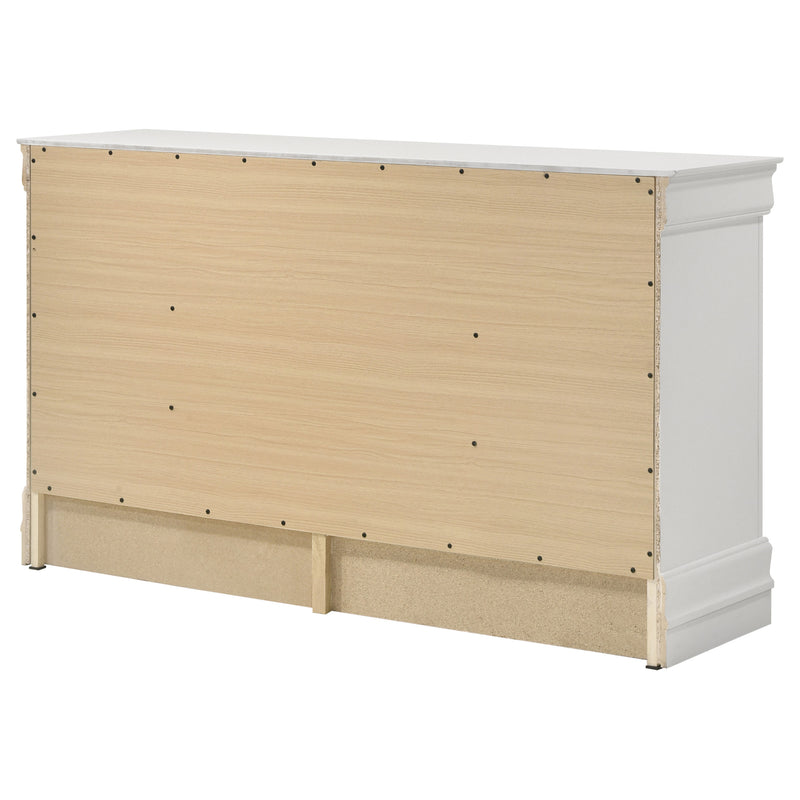 Coaster Furniture Louis Philippe White 6 Drawer Dresser
