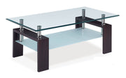 Global Furniture T646 Clear Dark Brown Coffee Table