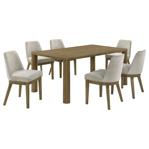 Coaster Furniture Castlewood Brown Oak 7pc Dining Room Set