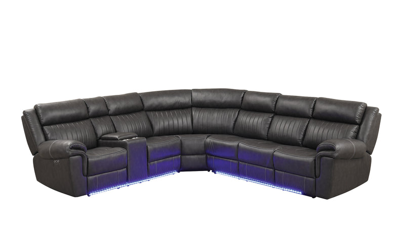 Galaxy Home Aviator Gray Recliner Sectional