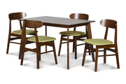 New Classic Furniture Morocco Walnut Brown Green 5pc Dining Room Set