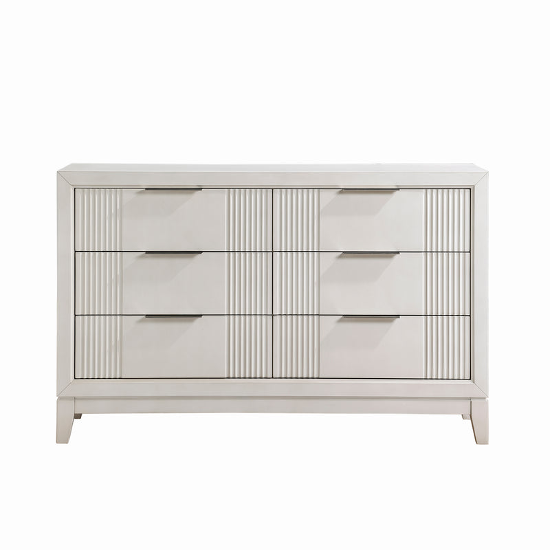 Home Elegance Florence White Dresser And Mirror