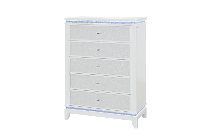 Global Furniture Alina White Chest with LED