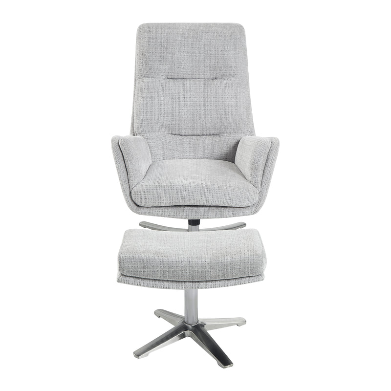 Home Elegance Parker Gray Swivel Chair with Ottoman