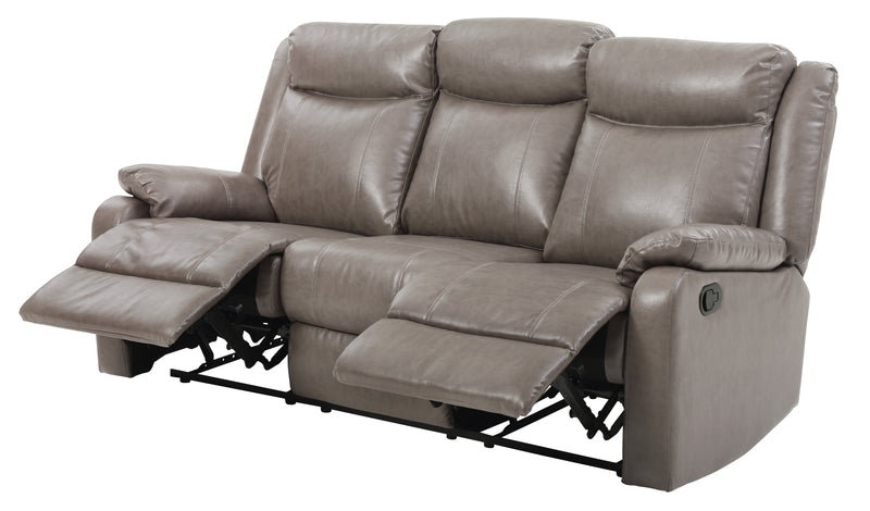 Glory Furniture Ward Gray Faux Leather Double Reclining Sofa