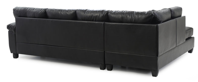 Glory Furniture Gallant Black Faux Leather Sectional