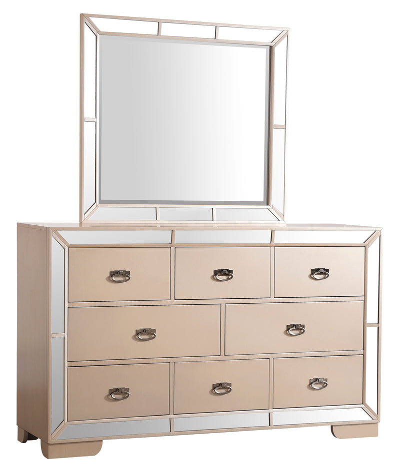 Glory Furniture Hollywood Hills Pearl Dresser and Mirror