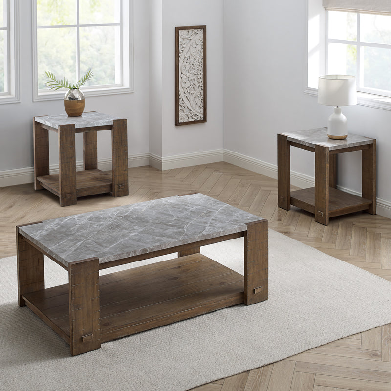 Steve Silver Libby Dusty Tobacco 3pc Coffee Table Set