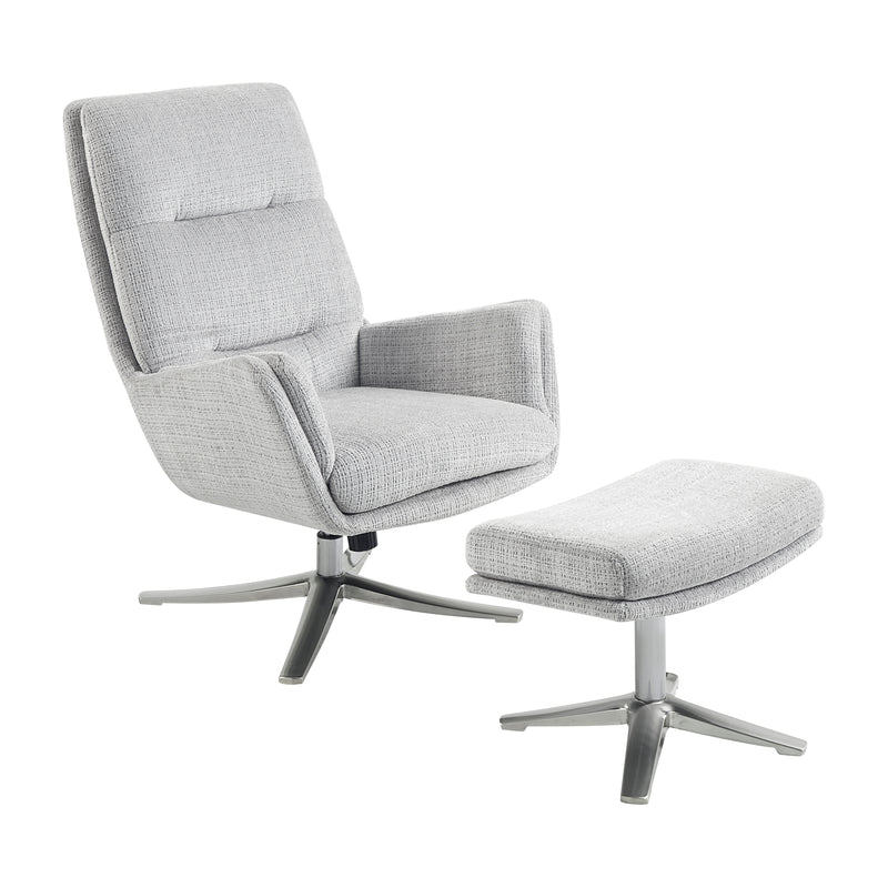 Home Elegance Parker Gray Swivel Chair with Ottoman