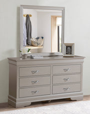 Glory Furniture Lorana Silver Champagne Dresser and Mirror