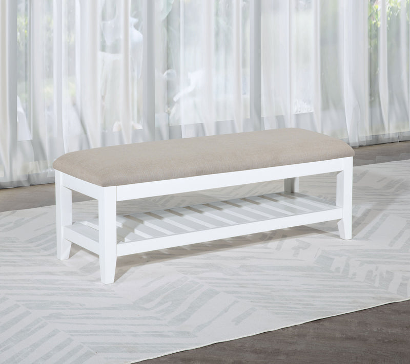 Coaster Furniture Bexhill White Upholstered Bench