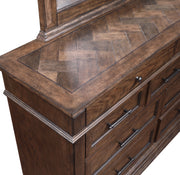New Classic Furniture Mar Vista Walnut Dresser and Mirror