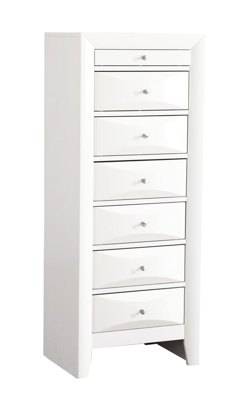 Glory Furniture Marilla White 7 Drawers Lingerie Chest