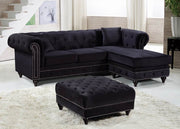 Meridian Furniture Sabrina Navy Velvet 2pc Reversible Sectional