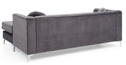 Glory Furniture Delray Gray Velvet Microsuede Sofa Chaise