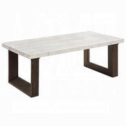 Acme Furniture Edwyn White Natural 3pc Coffee Table Set