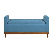 Home Elegance Brigitte Blue Lift Top Storage Bench