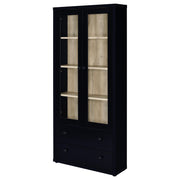 Coaster Furniture Hawthorne Black Glass Door Cabinet