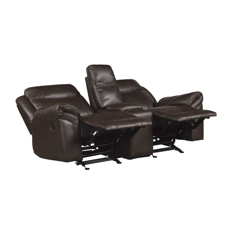 Home Elegance Aram Gray Reclining 3pc Living Room Set with USB Ports
