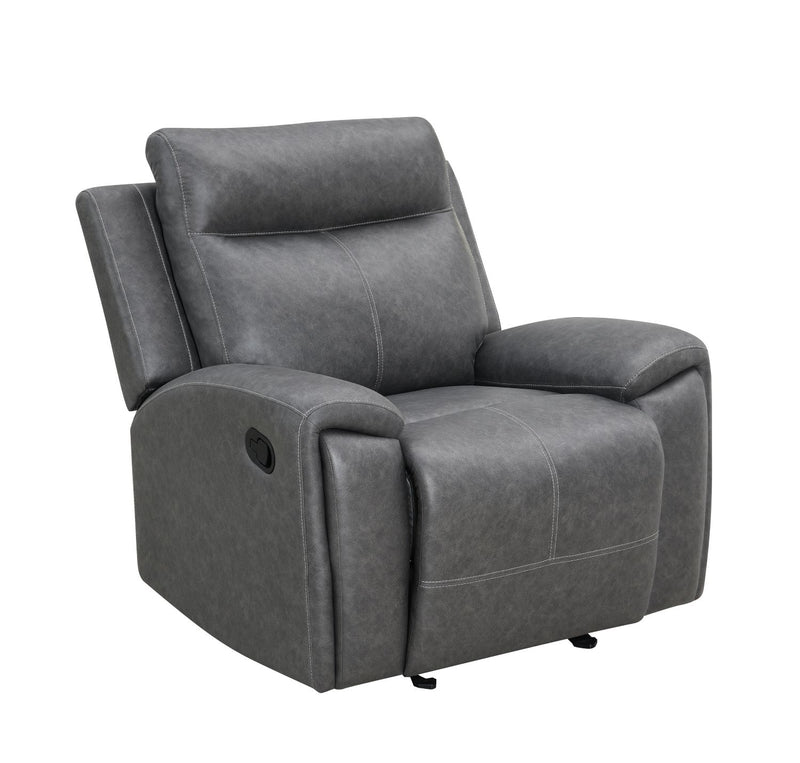 Steve Silver Gaston Gray Manual Recliner