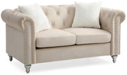 Glory Furniture Raisa Beige Velvet Loveseat