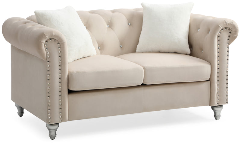 Glory Furniture Raisa Beige Velvet Loveseat