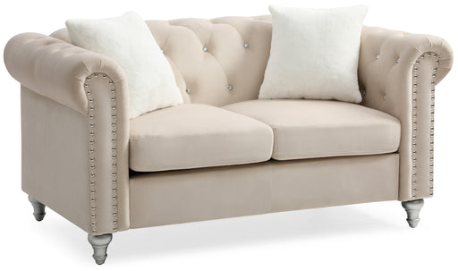 Glory Furniture Raisa Beige Velvet Loveseat