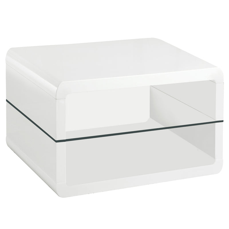 Coaster Furniture Elana Glossy White 3pc Coffee Table Set
