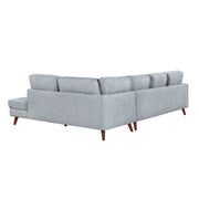 Home Elegance Broadway Blue 2pc Sectional with Right Chaise