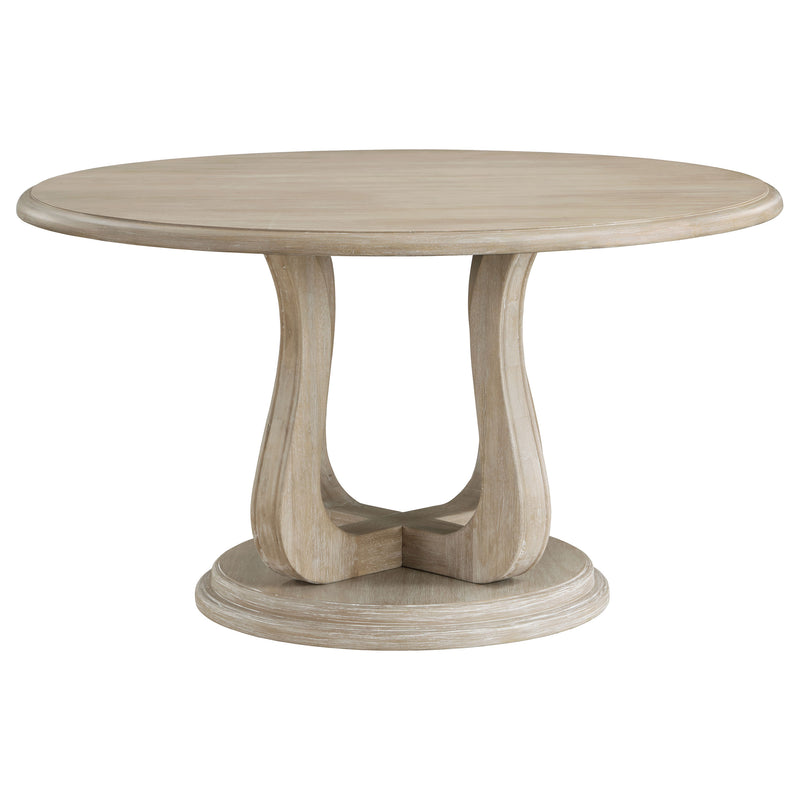 Coaster Furniture Trofello White Washed Brown Pedestal Dining Table