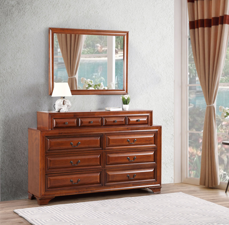 Glory Furniture LaVita Oak Dresser and Mirror