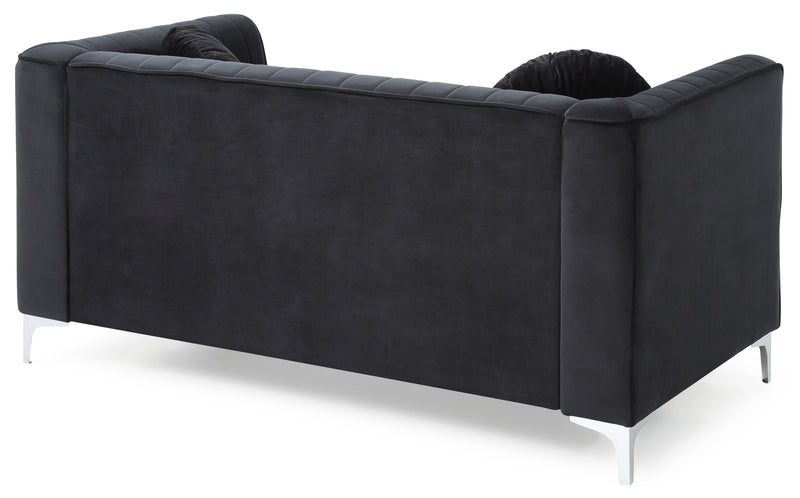 Glory Furniture Delray Navy Blue Velvet Microsuede Loveseat