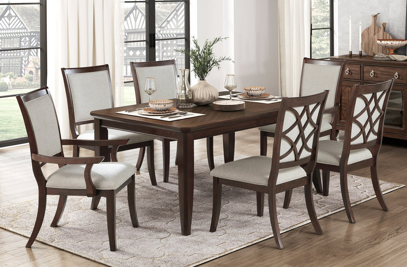 Home Elegance Claymont Beige Cherry 7pc Dining Room Set
