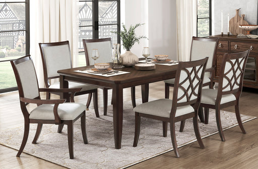 Home Elegance Claymont Beige Cherry 7pc Dining Room Set