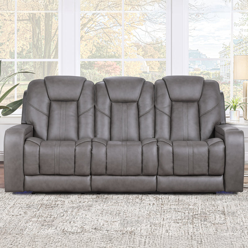 Steve Silver Daniel Leather Triple Power Sofa