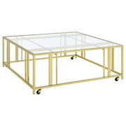 Coaster Furniture Adri Matte Brass Square Coffee Table