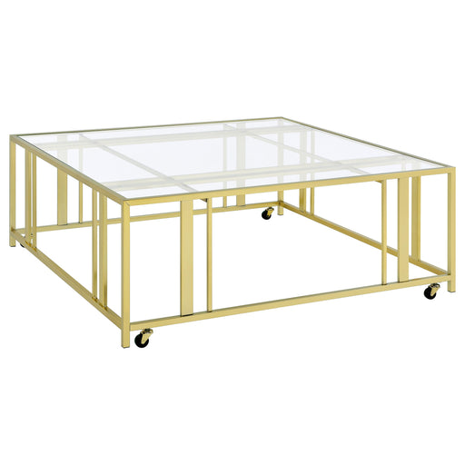 Coaster Furniture Adri Matte Brass Square Coffee Table