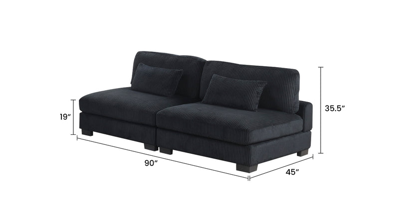 Galaxy Home Bentley Black Setup 3 Living Room Set