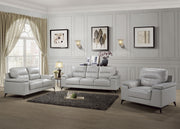 Home Elegance Mischa Silver Gray 3pc Living Room Set