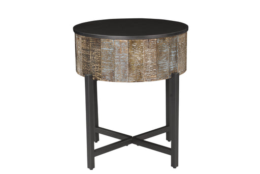 Galaxy Home T1216 Rustic Vintage Round Storage End Table