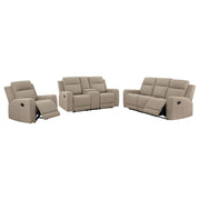 Coaster Furniture Brentwood Taupe Brown Reclining 3pc Living Room Set