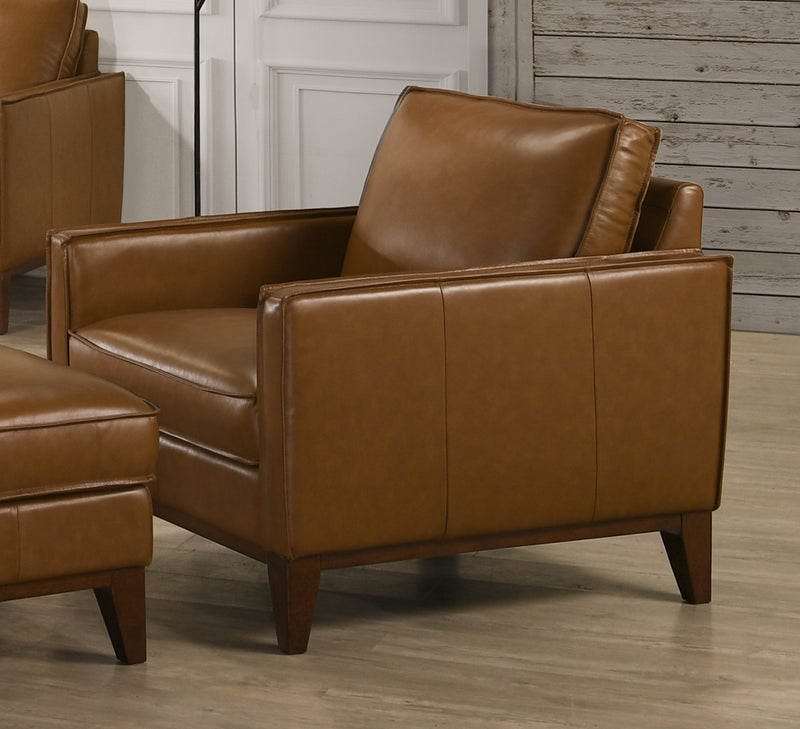 New Classic Furniture Caspar Caramel Chair and Ottoman Set