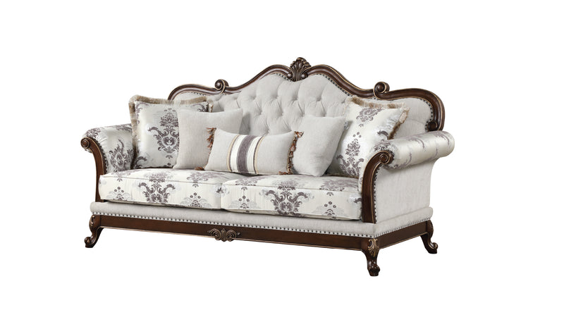 Galaxy Home Gloria White 2pc Button Tufted Living Room Set