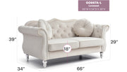 Glory Furniture Hollywood Ivory Velvet Fabric Loveseat