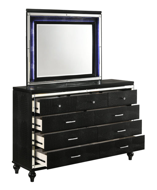 New Classic Furniture Valentino Silver Dresser and Mirror