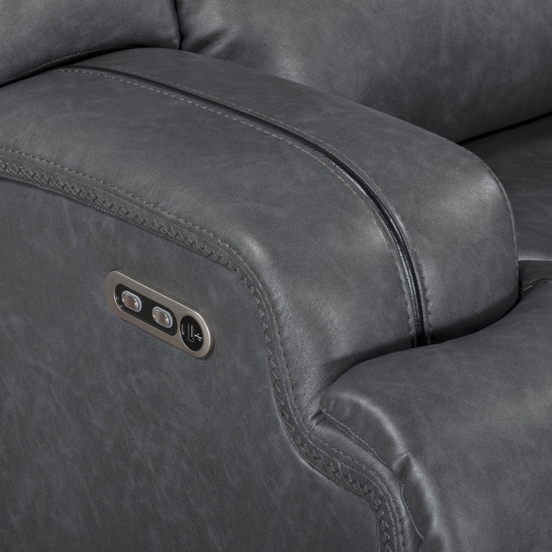 New Classic Furniture Titan Gray Sofa with Power Headrest Footrest