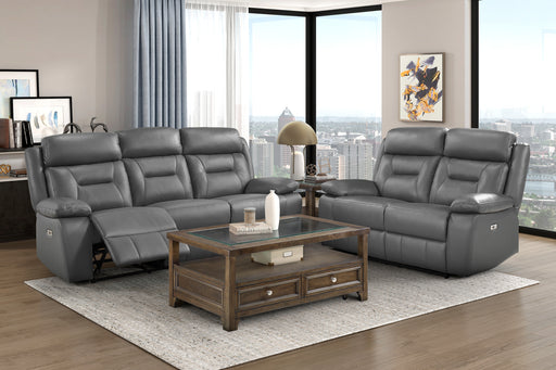 Home Elegance Laconia Dark Gray Power 2pc Living Room Set