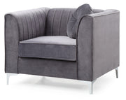 Glory Furniture Delray Gray Velvet Microsuede Chair